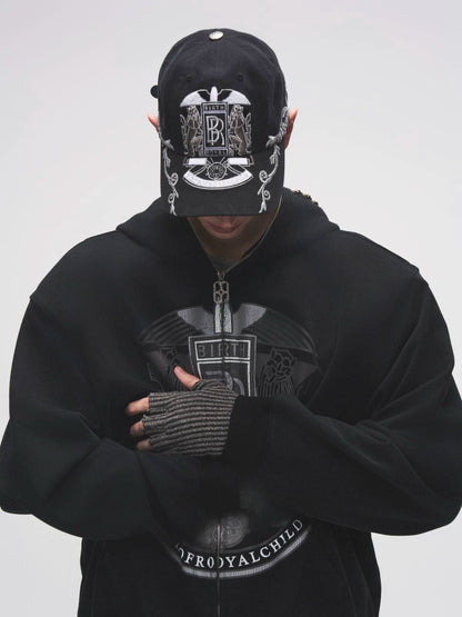 Double Lion Vine Embroidered Cap