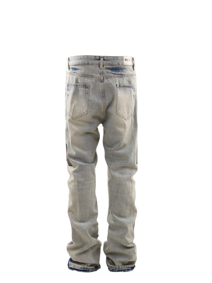 Untold Fireworks Embroidered Distressed Jeans