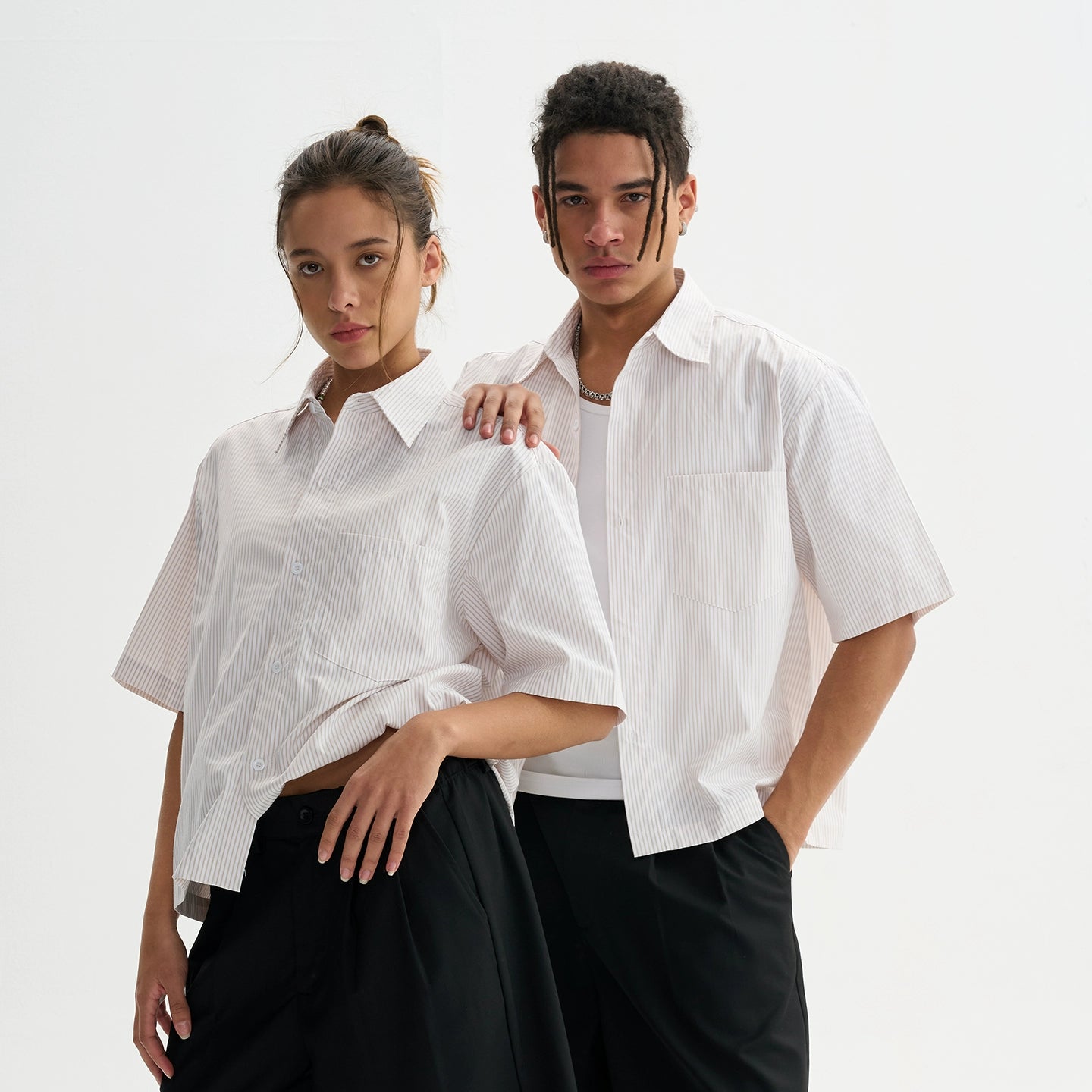 Untold Unisex Striped Short Sleeve Shirt