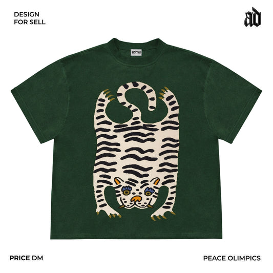 Mottled's mottled designer studio, American heavyweight artist series, illustrations, short-sleeved, niche dropped shoulders