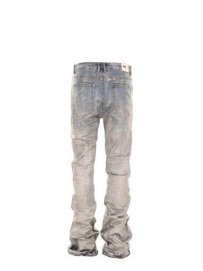 Untold Silver Brush Painted Bootcut Jeans