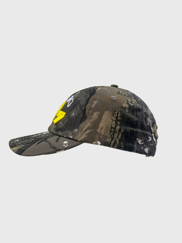 Korea ins same three-dimensional embroidery 777 camouflage splash soft top baseball cap street fashion outdoor cap tide