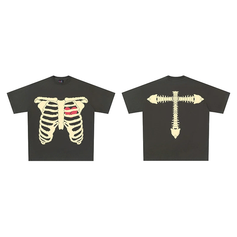 Mourning Bone Spine Skull Vintage T-Shirt