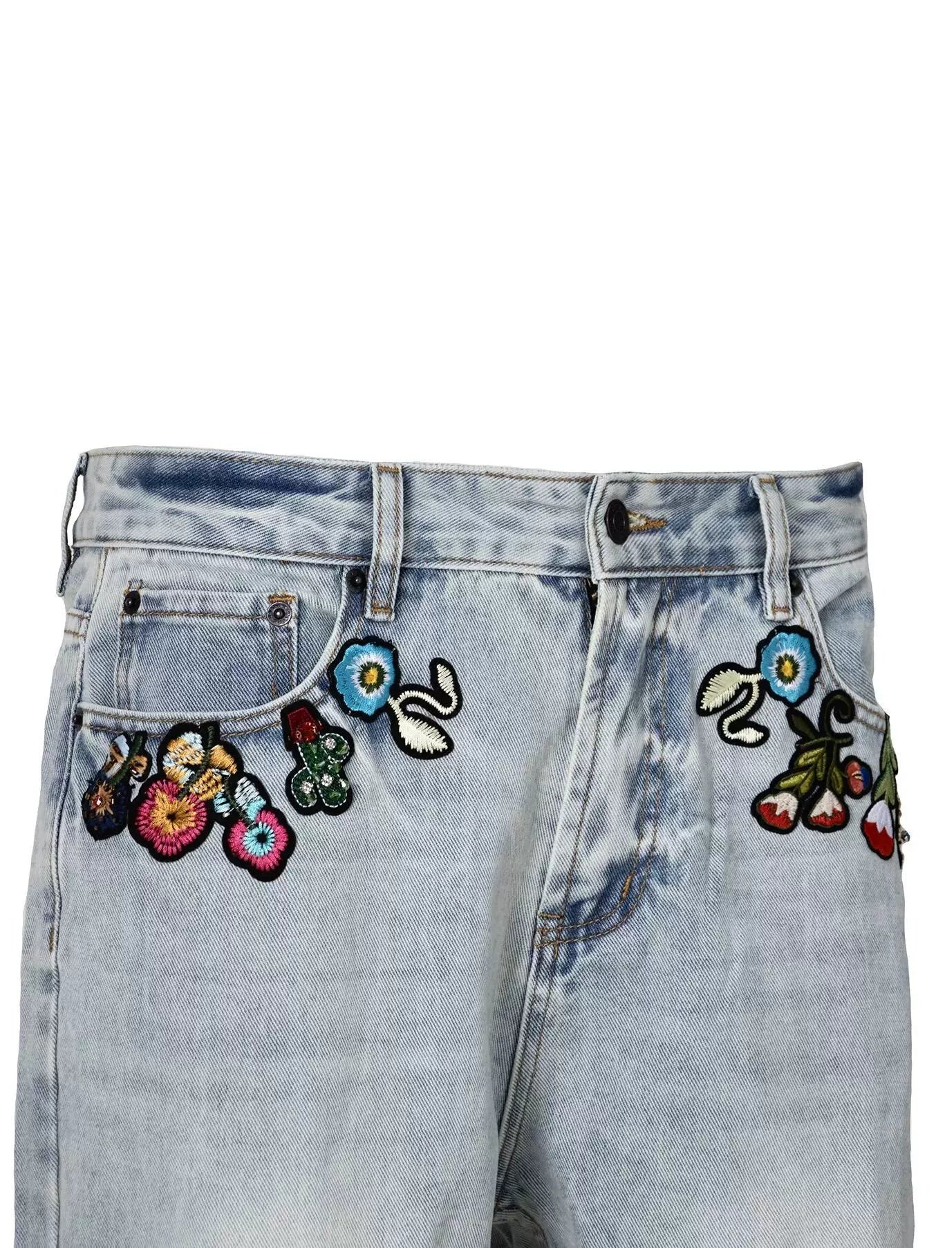 Untold Botanical Embroidered Straight Jeans