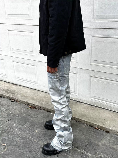Untold Silver Brush Painted Bootcut Jeans