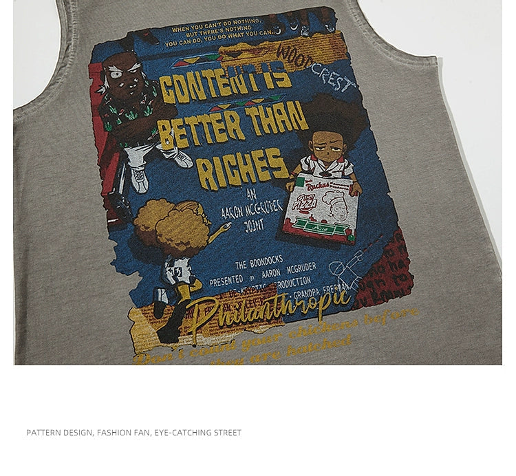 CITYBOY ANIME GRAPHIC PRINTED SLEEVELESS SUMMER TEE