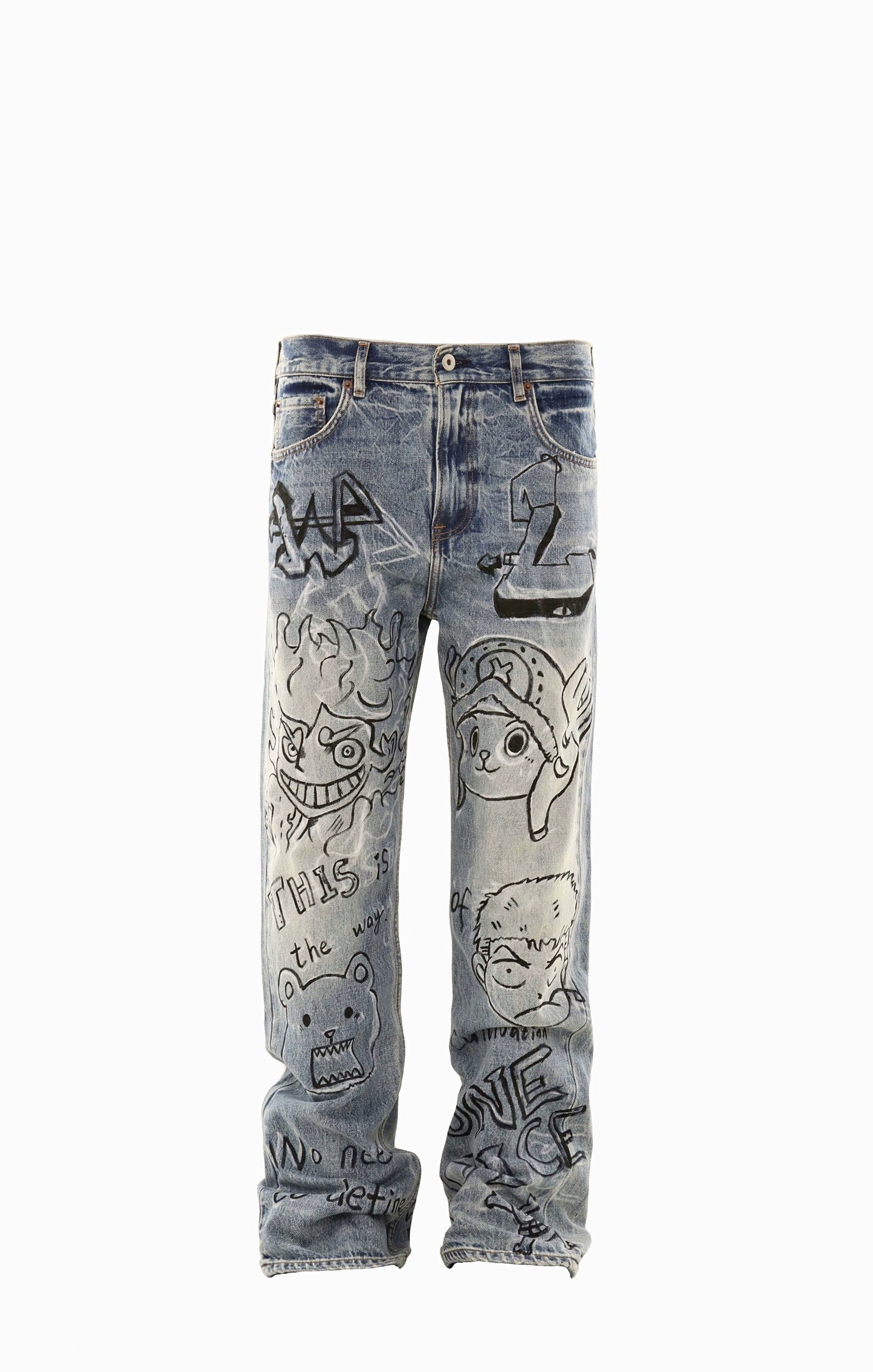 Untold Graffiti Anime Straight-Leg Jeans