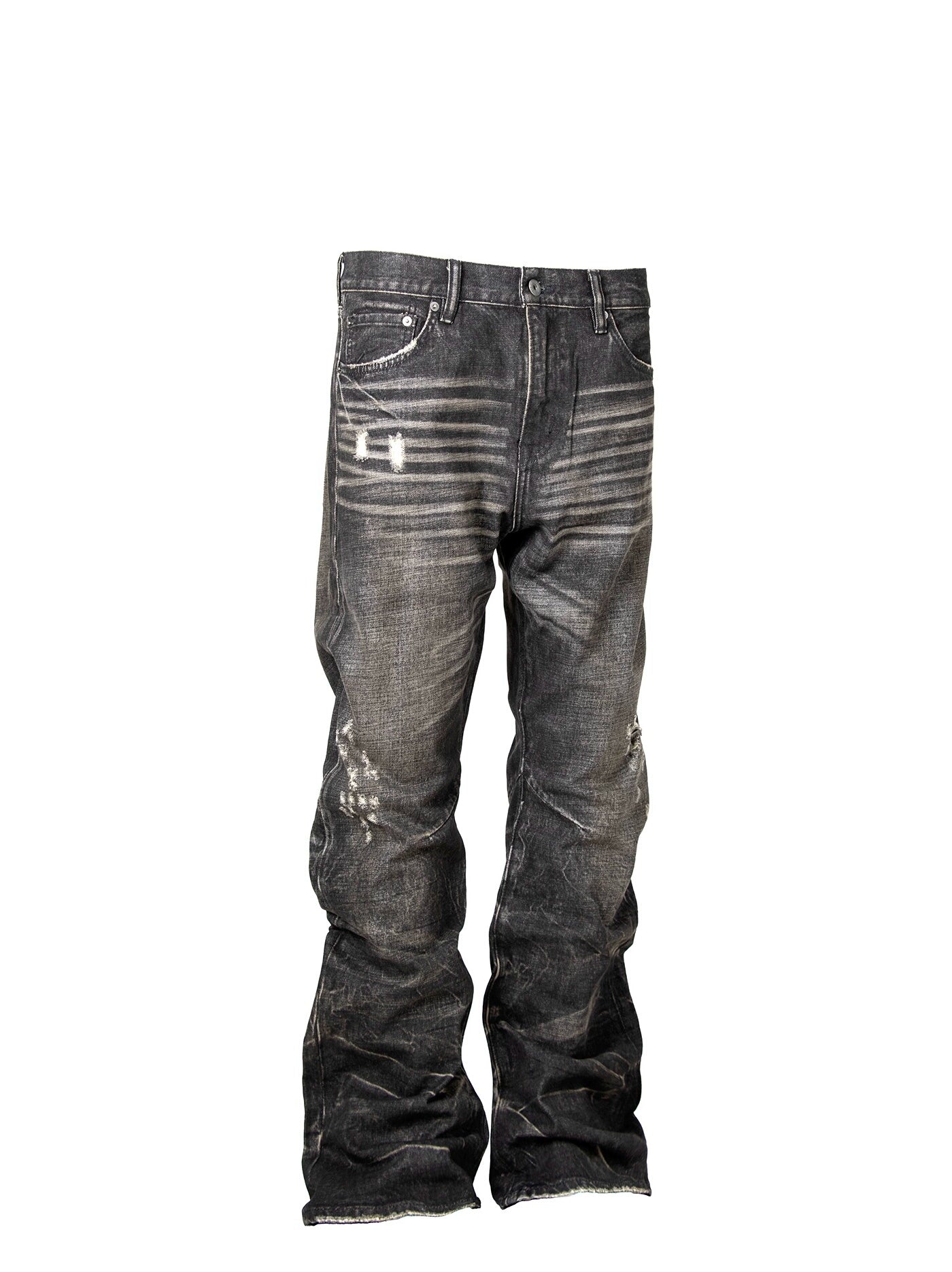 Untold Heavy Washed Distressed Straight Jeans