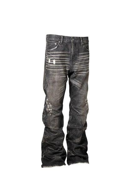 Untold Heavy Washed Distressed Straight Jeans