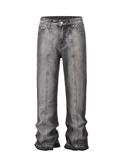 Untold Washed Distressed Flared Jeans
