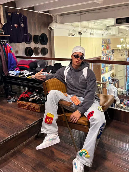 Untold Light-Colored Floral Embroidered Jeans