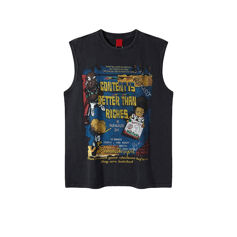 CITYBOY ANIME GRAPHIC PRINTED SLEEVELESS SUMMER TEE