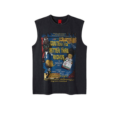 CITYBOY ANIME GRAPHIC PRINTED SLEEVELESS SUMMER TEE