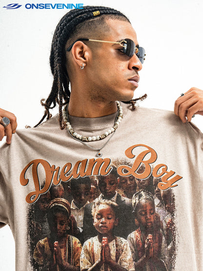 Dream Boy Printed Washed T-Shirt