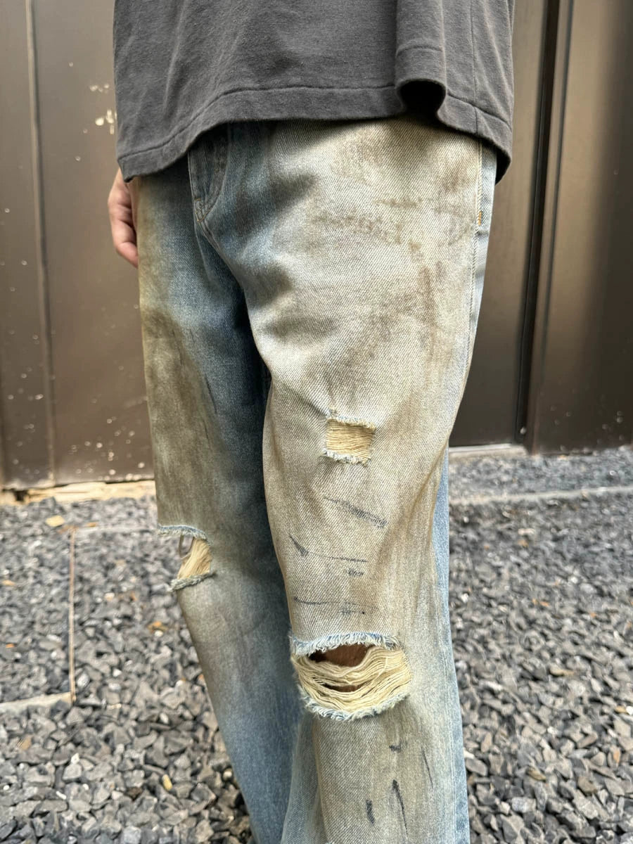 Untold Ripped Mud Bootcut Jeans