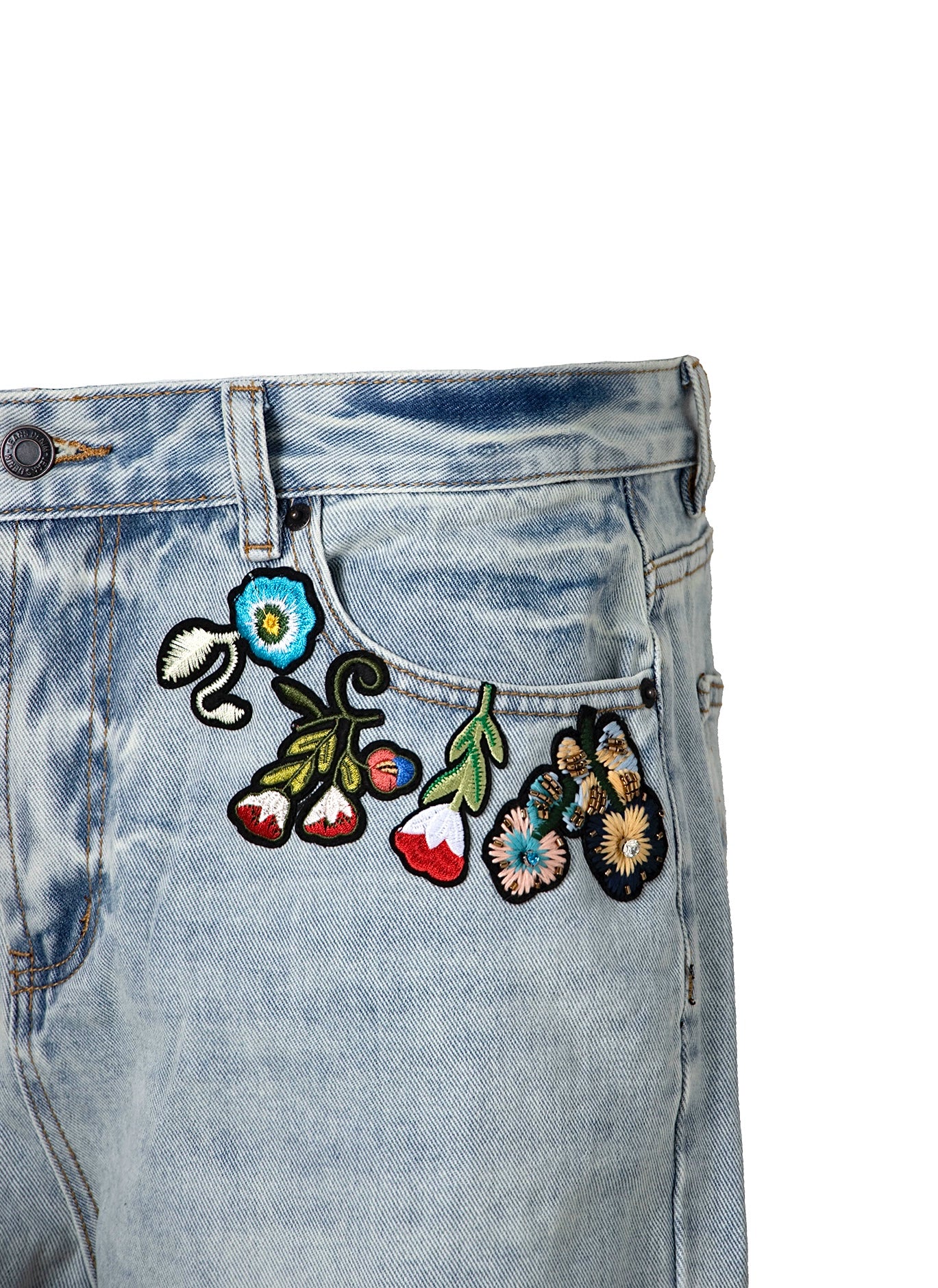 Untold Botanical Embroidered Straight Jeans