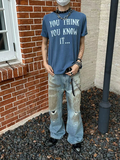 Untold Ripped Mud Bootcut Jeans