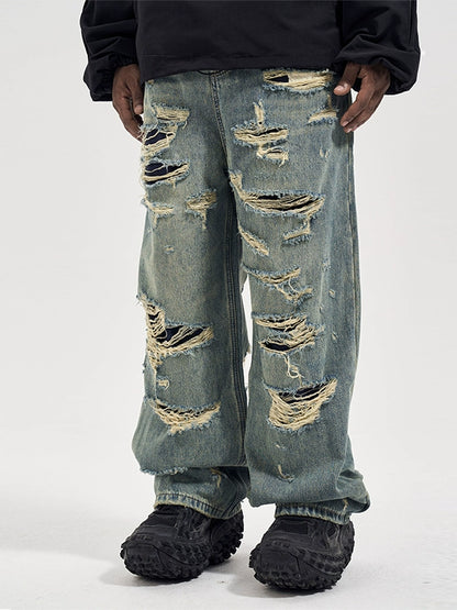 UNTLD Destroyed Double-Layer Dad Jeans
