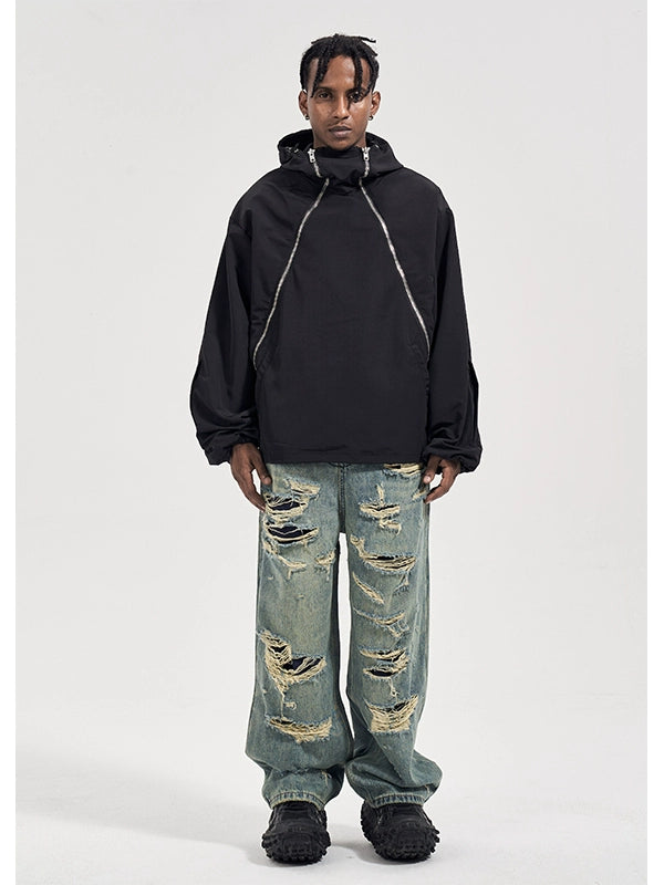 UNTLD Destroyed Double-Layer Dad Jeans