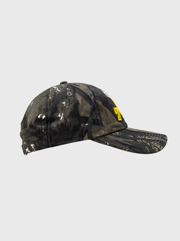 Korea ins same three-dimensional embroidery 777 camouflage splash soft top baseball cap street fashion outdoor cap tide