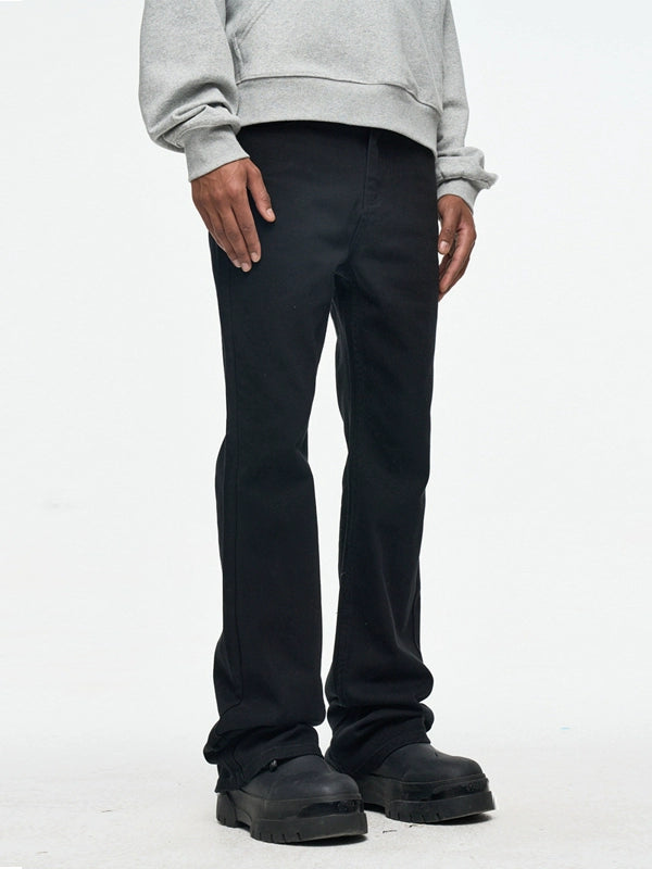 Untold Pure Black Micro Flare Jeans