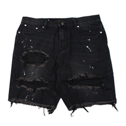 Distressed Holes Denim Shorts