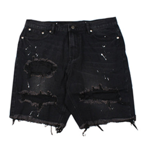 Distressed Holes Denim Shorts