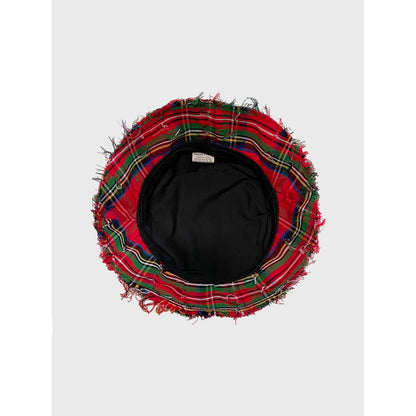 DISTRESSED PLAIDED BUCKET HAT