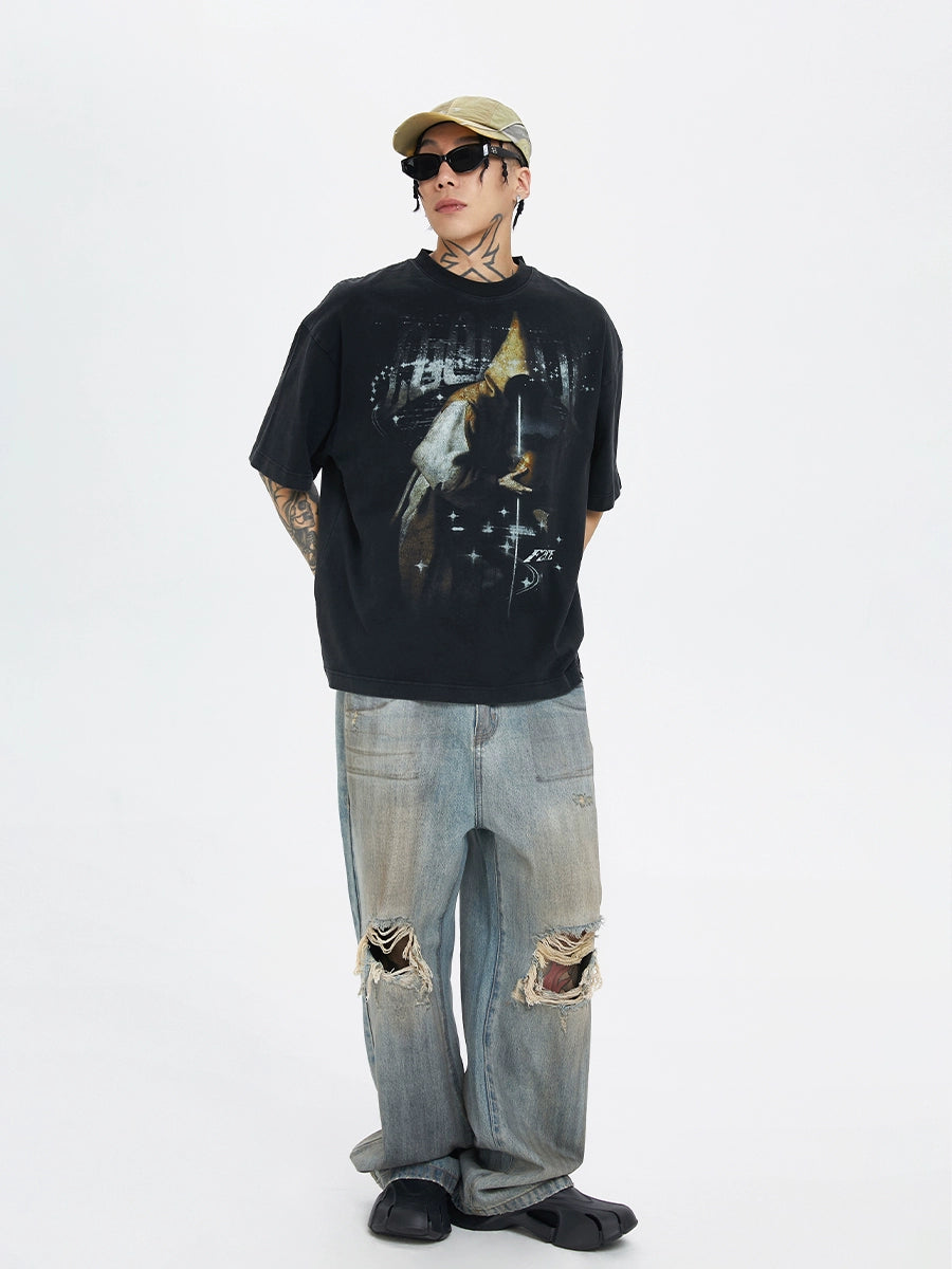 Heavy Washed Vintage Black T-Shirt