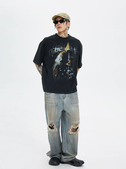 Heavy Washed Vintage Black T-Shirt