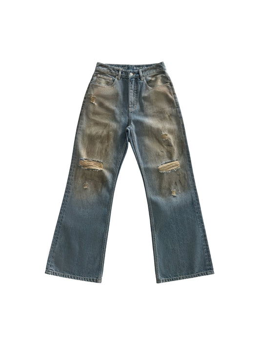 Untold Ripped Mud Bootcut Jeans