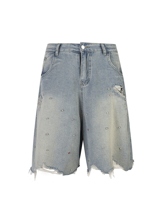 Premium Crystal Stones Denim Shorts