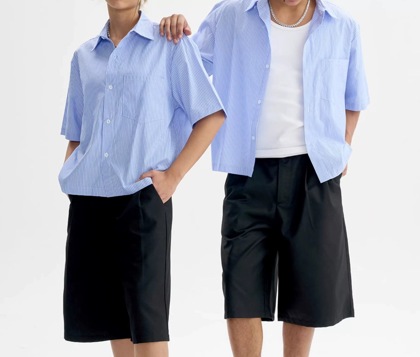 Untold Unisex Striped Short Sleeve Shirt