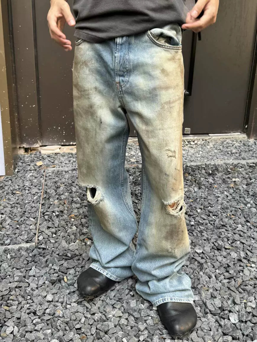 Untold Ripped Mud Bootcut Jeans
