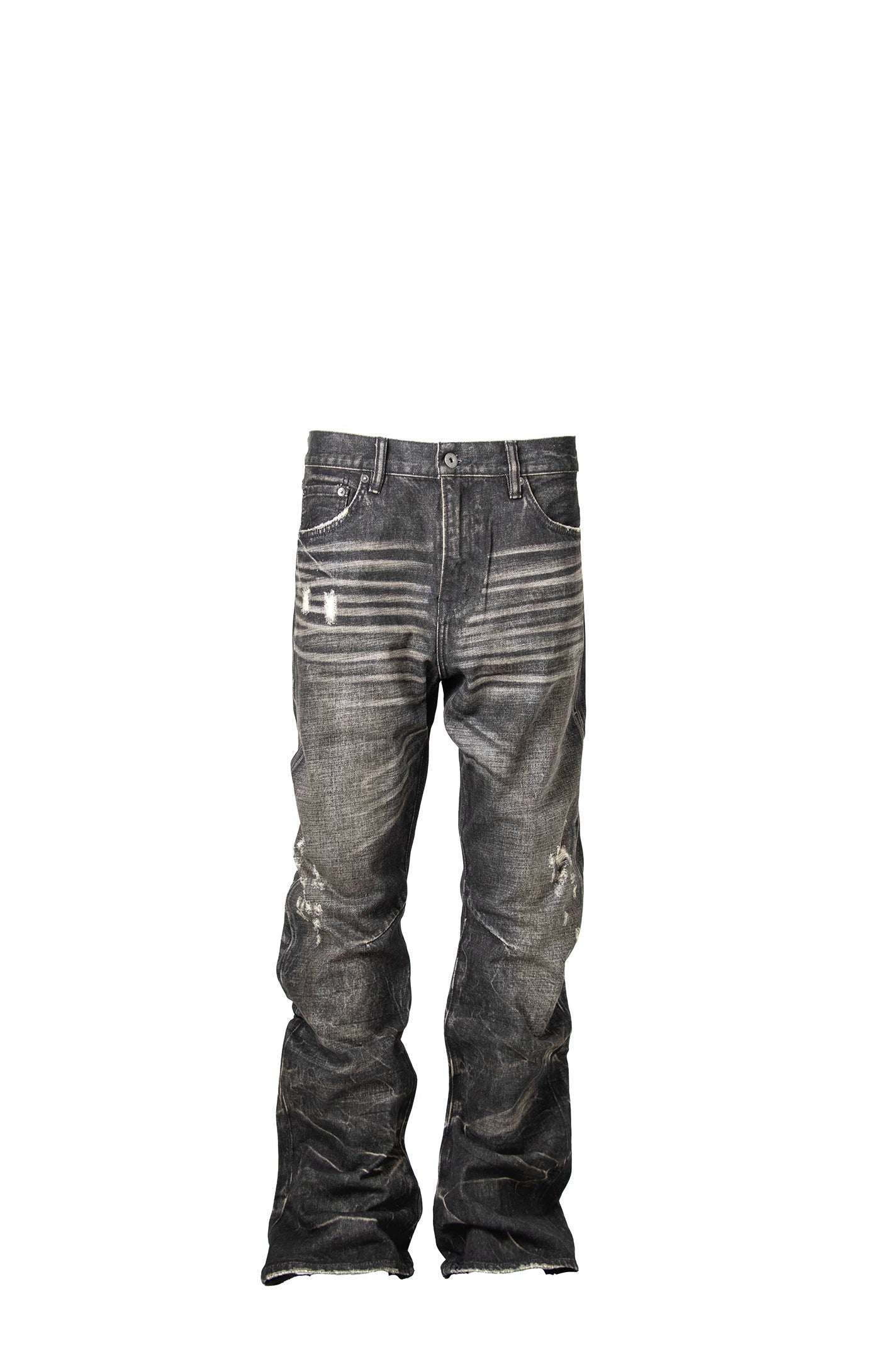 Untold Heavy Washed Distressed Straight Jeans