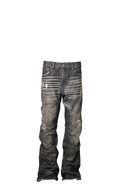 Untold Heavy Washed Distressed Straight Jeans