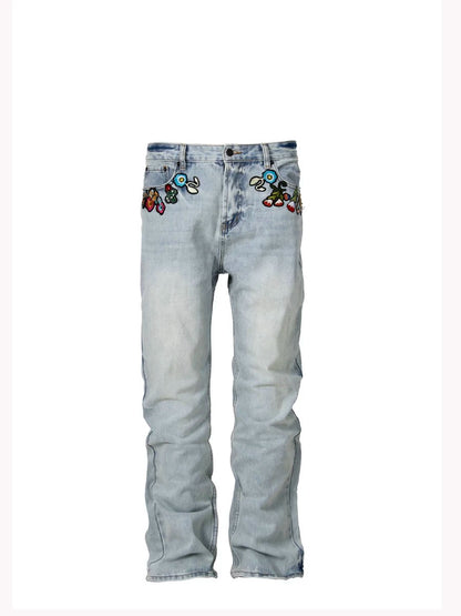 Untold Botanical Embroidered Straight Jeans