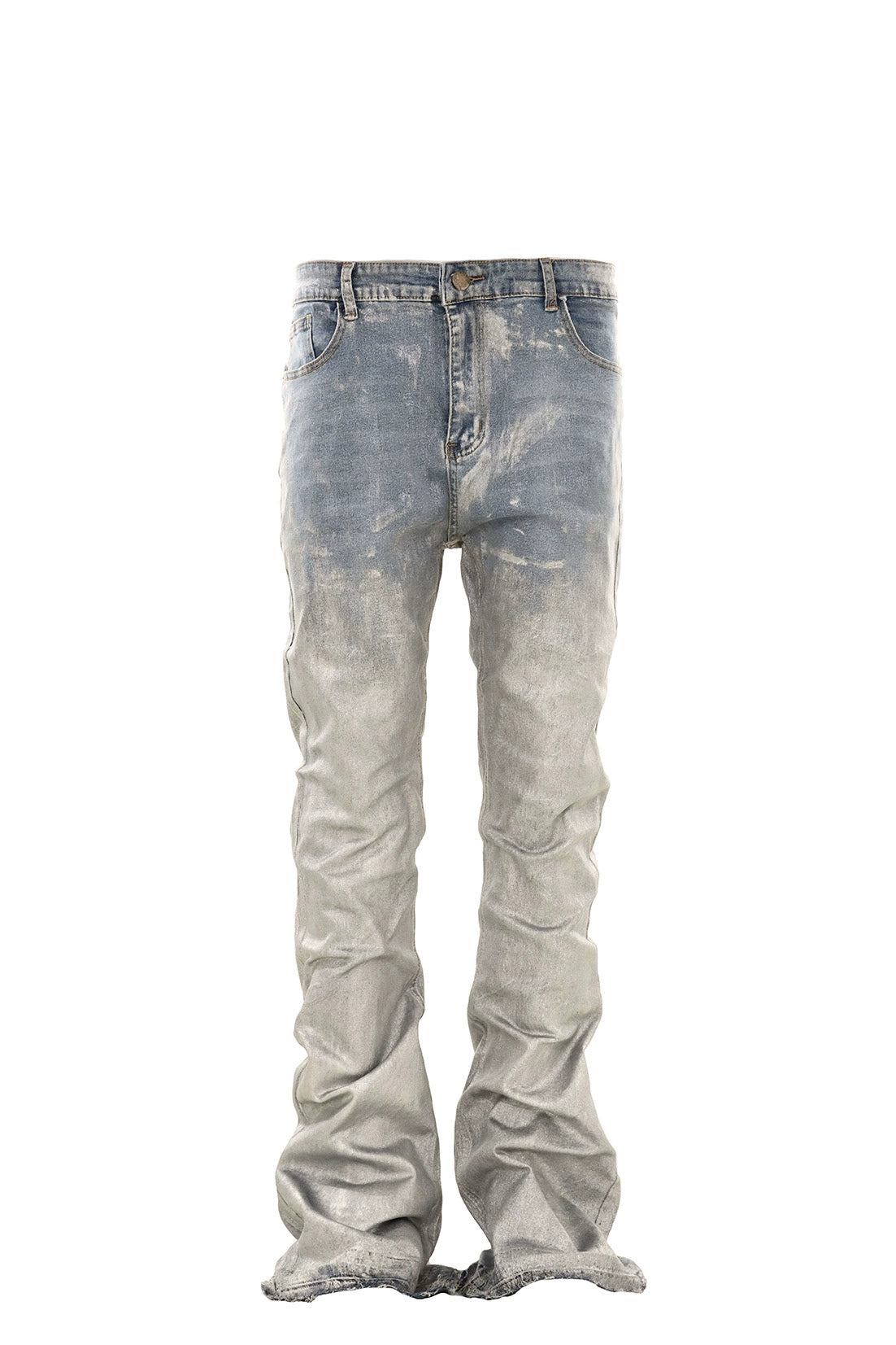 Untold Silver Brush Painted Bootcut Jeans