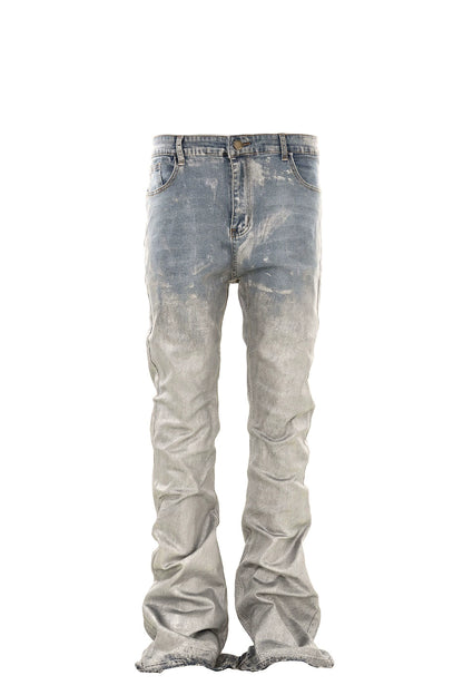 Untold Silver Brush Painted Bootcut Jeans