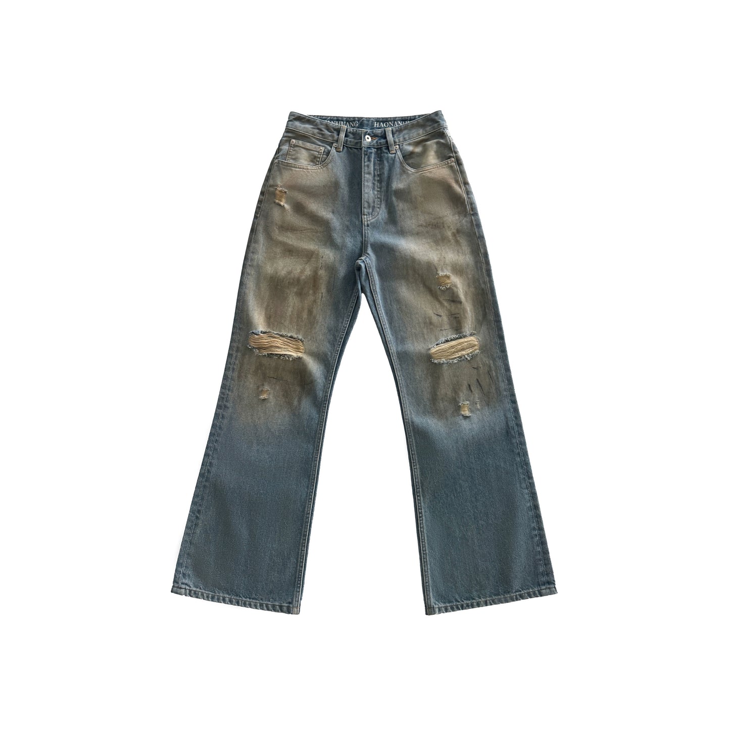 Untold Ripped Mud Bootcut Jeans