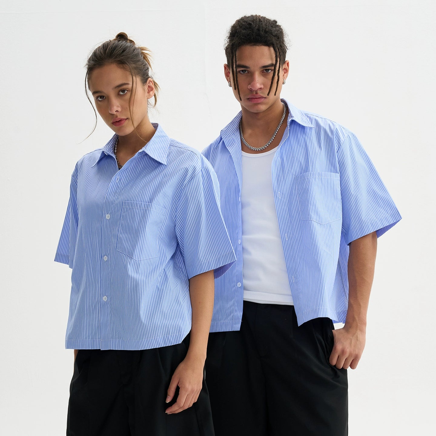 Untold Unisex Striped Short Sleeve Shirt