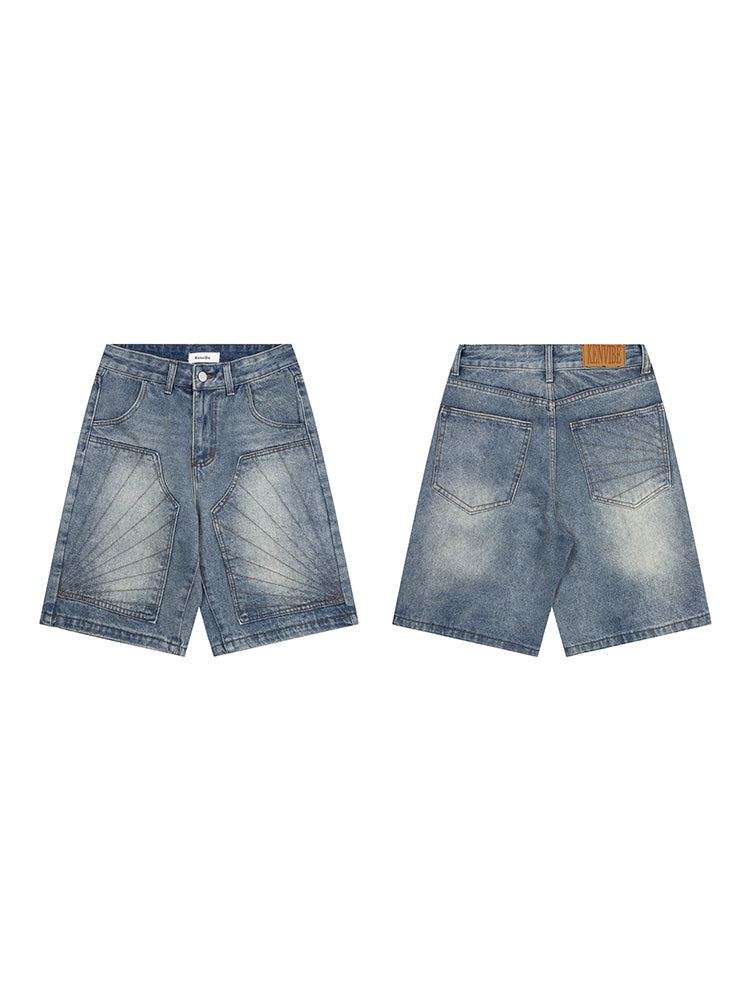 Western Distressed Denim Shorts