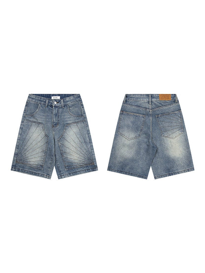 Western Distressed Denim Shorts