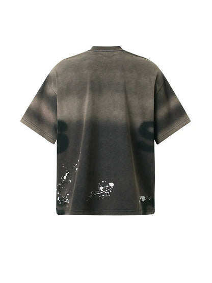 Ink Splash Letter Print T-Shirt