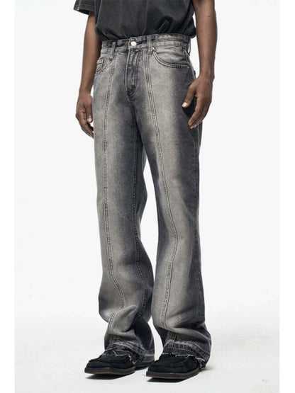 Untold Washed Distressed Flared Jeans