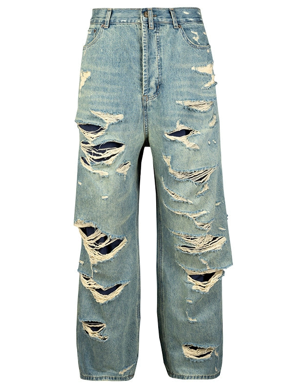 UNTLD Destroyed Double-Layer Dad Jeans