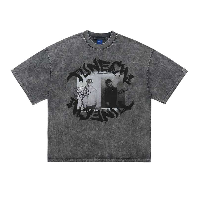 Tunech Printed Heavy Washed T-Shirt