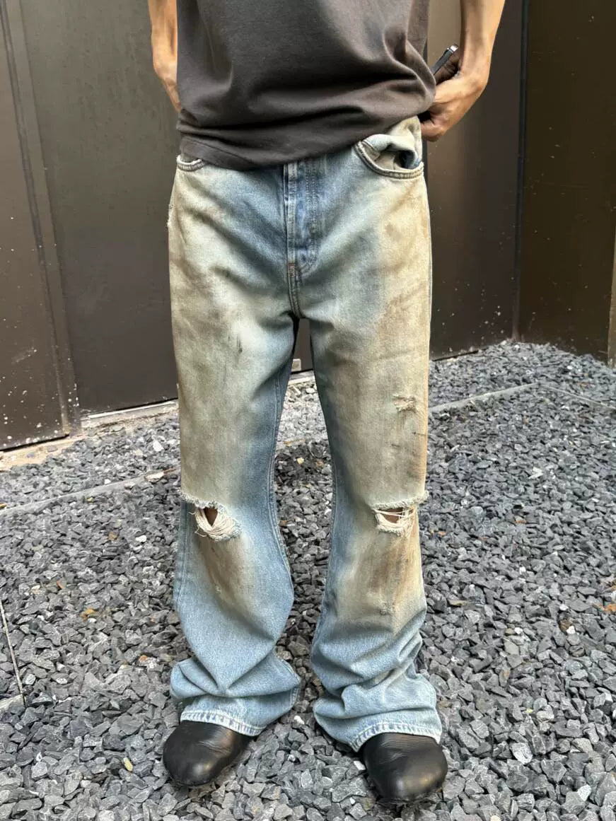 Untold Ripped Mud Bootcut Jeans