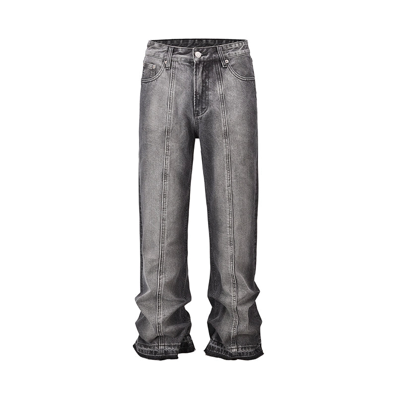 Untold Washed Distressed Flared Jeans