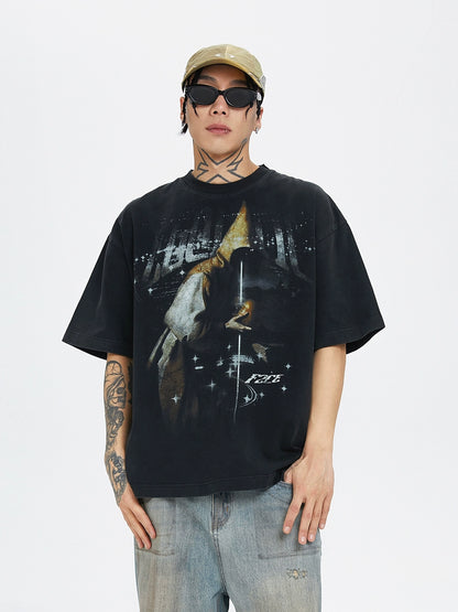 Heavy Washed Vintage Black T-Shirt